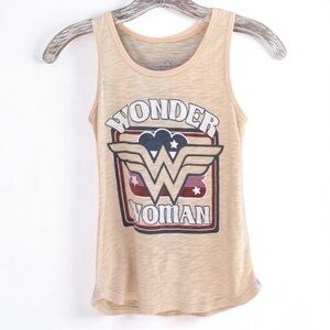 Girls Wonder Woman Graphic Tank Top | Kids Superhero Sleeveless Shirt Size M